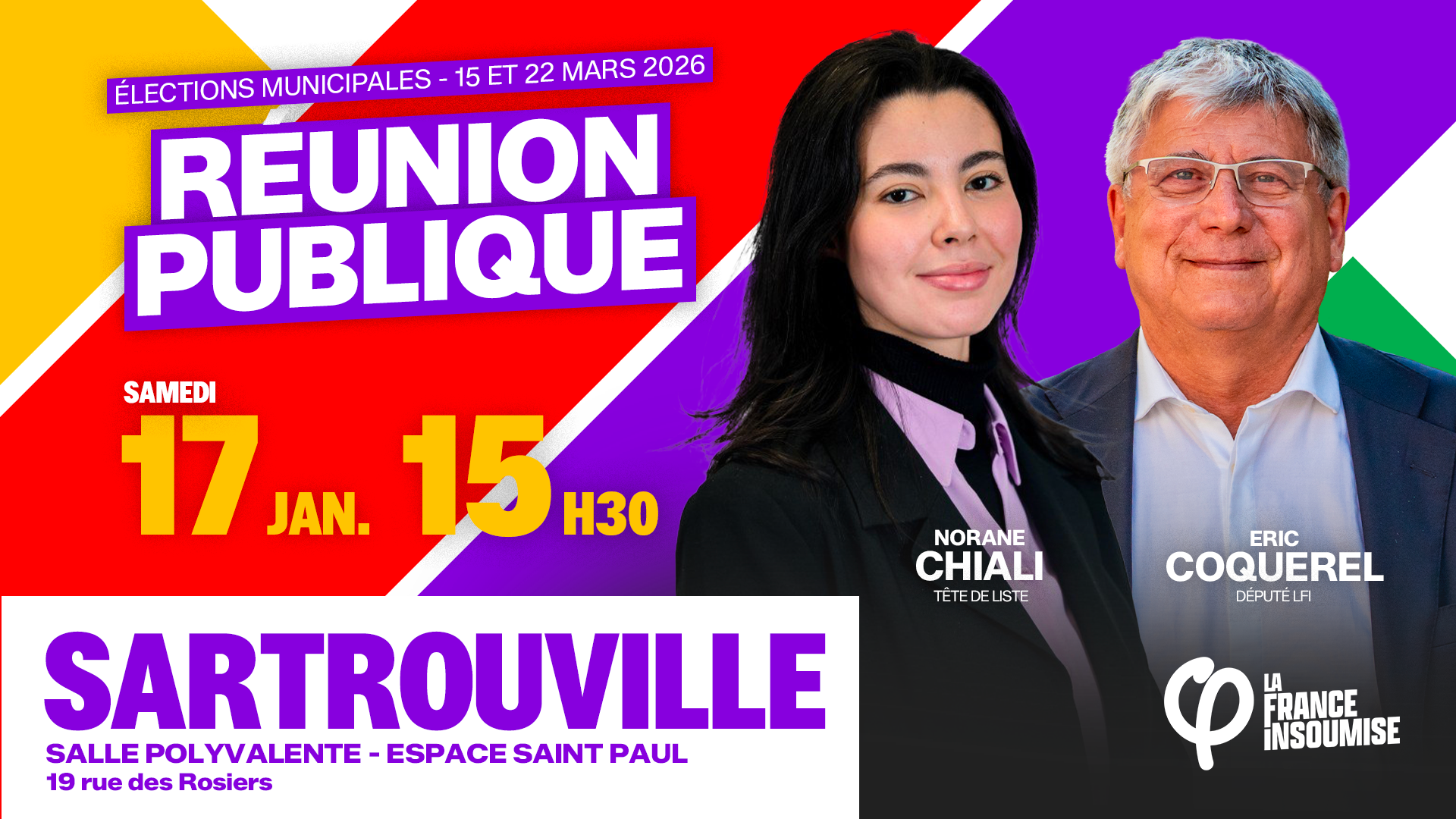 Réunion publique – Municipale 2026 à Sartrouville